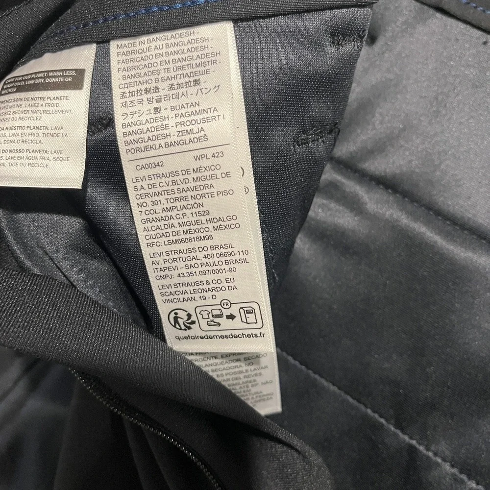 Levis XX Chino Shorts Mens 30 Black Tech High Stretch Cooling UPF 50+